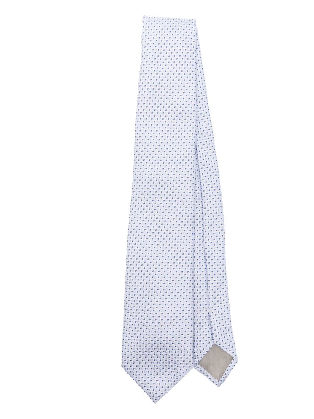 Giorgio Armani patterned-jacquard silk tie - Blue von Giorgio Armani