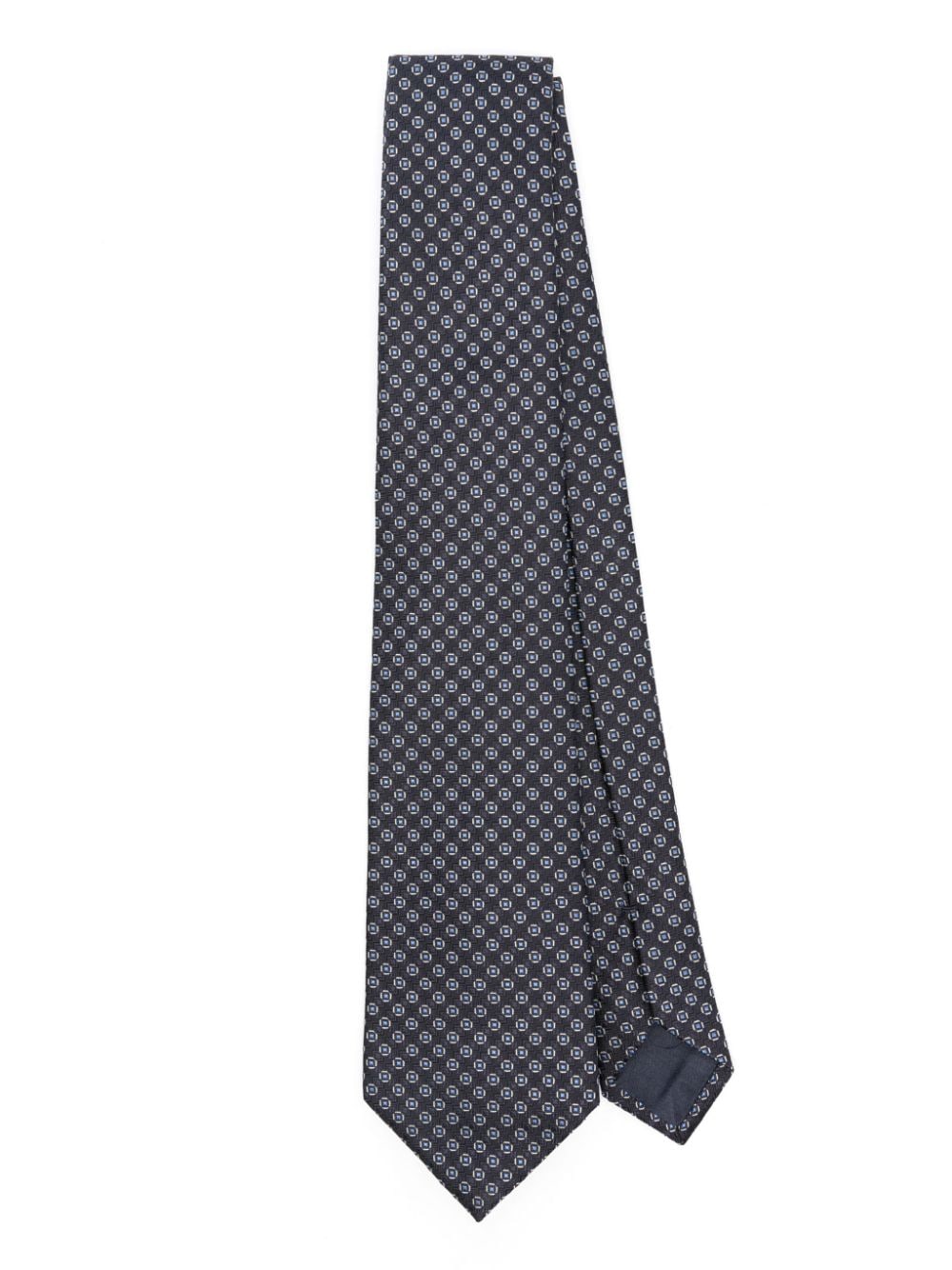 Giorgio Armani patterned-jacquard silk tie - Blue von Giorgio Armani