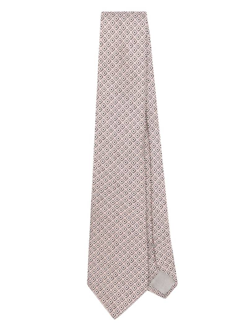 Giorgio Armani patterned-jacquard silk tie - Neutrals von Giorgio Armani