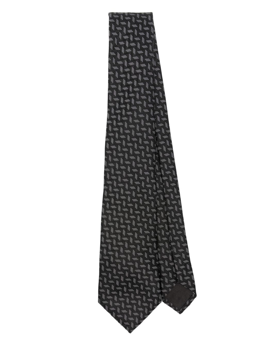 Giorgio Armani patterned-jacquard tie - Black von Giorgio Armani