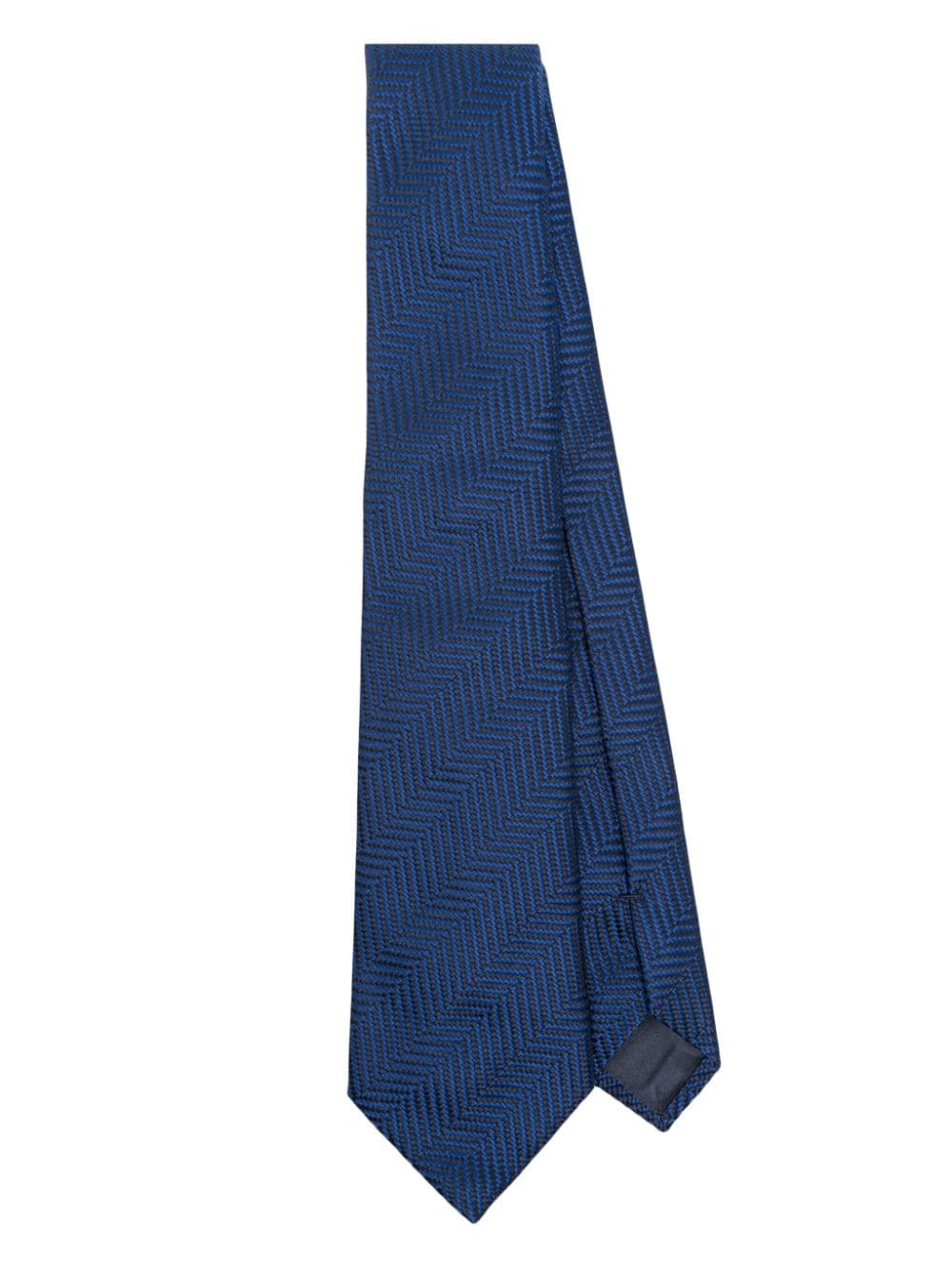 Giorgio Armani patterned-jacquard tie - Blue von Giorgio Armani