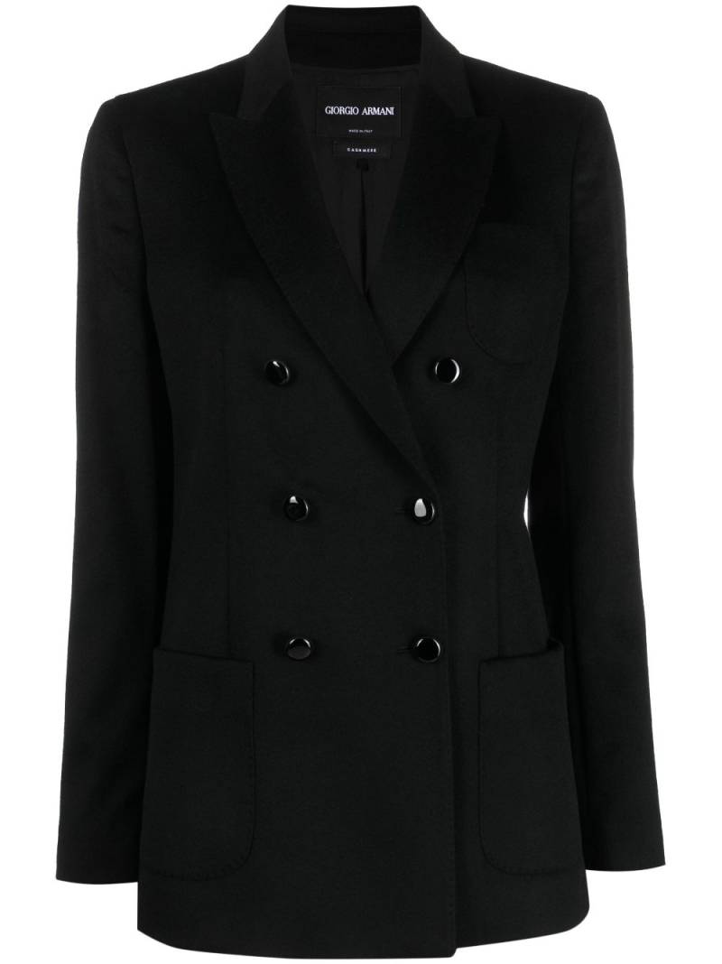 Giorgio Armani peak-lapels double-breasted blazer - Black von Giorgio Armani