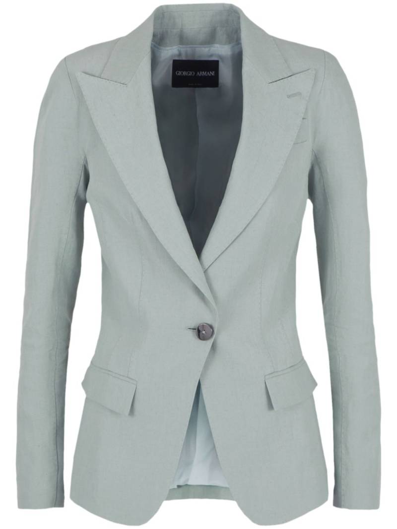 Giorgio Armani peak-lapels linen blazer - Green von Giorgio Armani