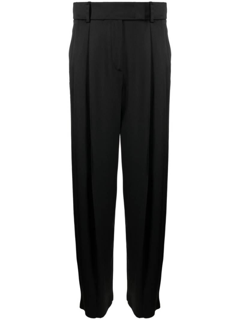 Giorgio Armani pleat-detail wide-leg silk trousers - Black von Giorgio Armani