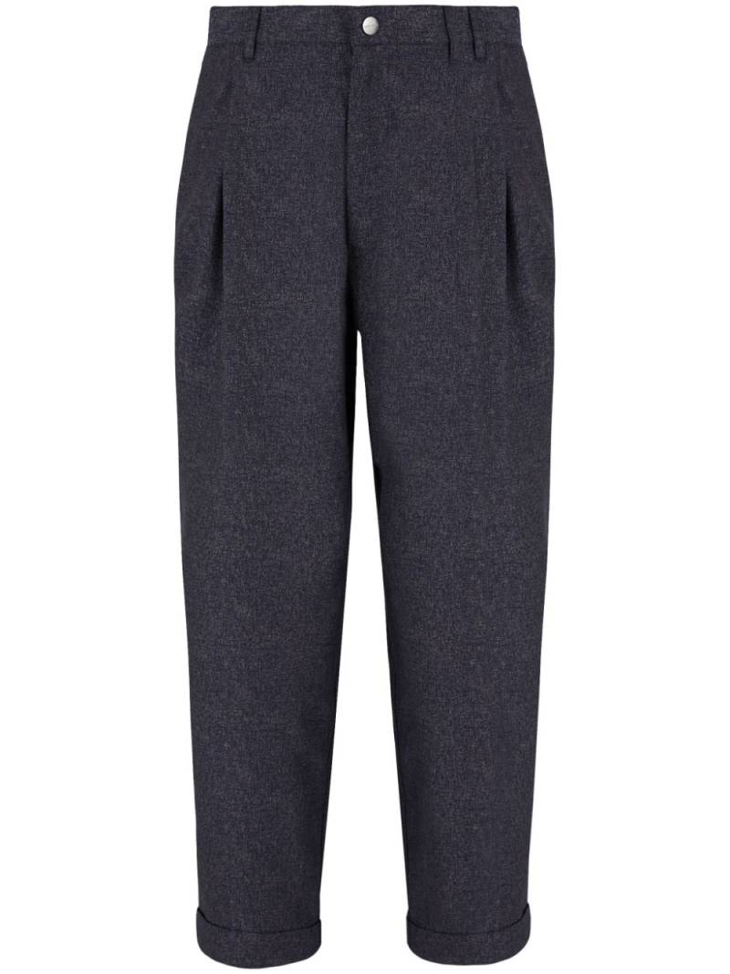 Giorgio Armani pleated cropped tapered trousers - Grey von Giorgio Armani