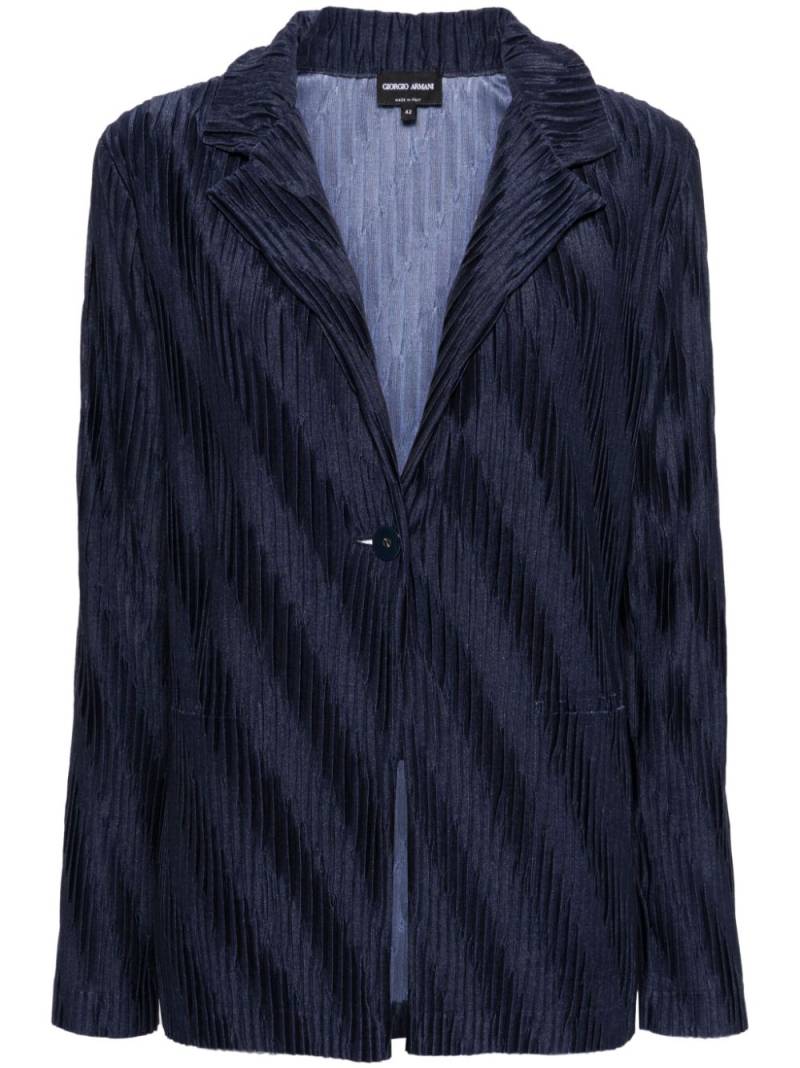 Giorgio Armani plissé-effect blazer - Blue von Giorgio Armani