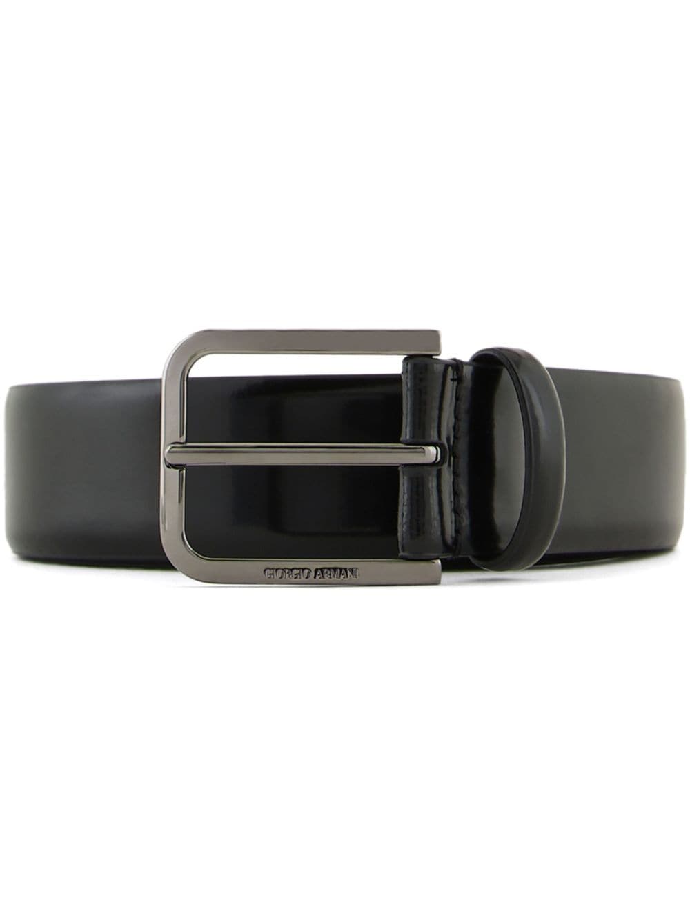 Giorgio Armani polished leather belt - Black von Giorgio Armani