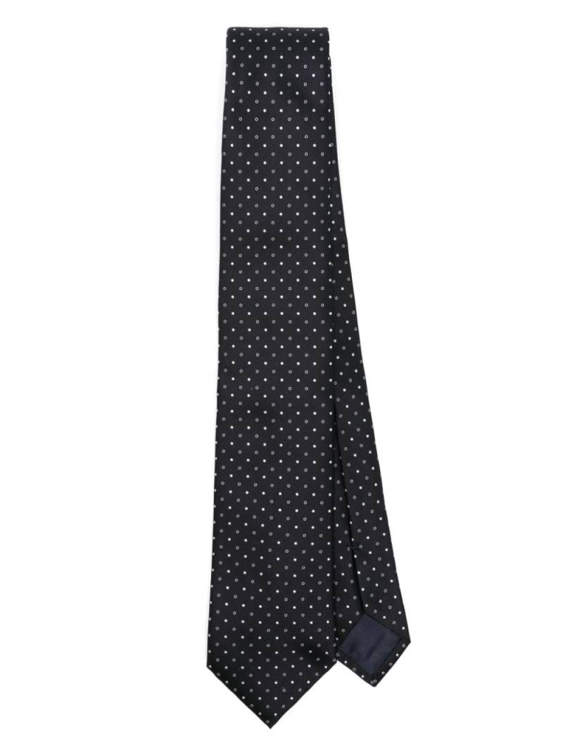 Giorgio Armani polka dot-jacquard tie - Blue von Giorgio Armani