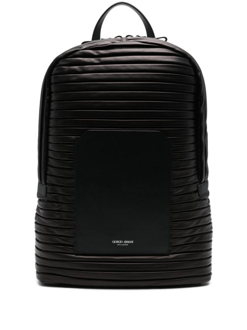 Giorgio Armani ribbed backpack - Black von Giorgio Armani