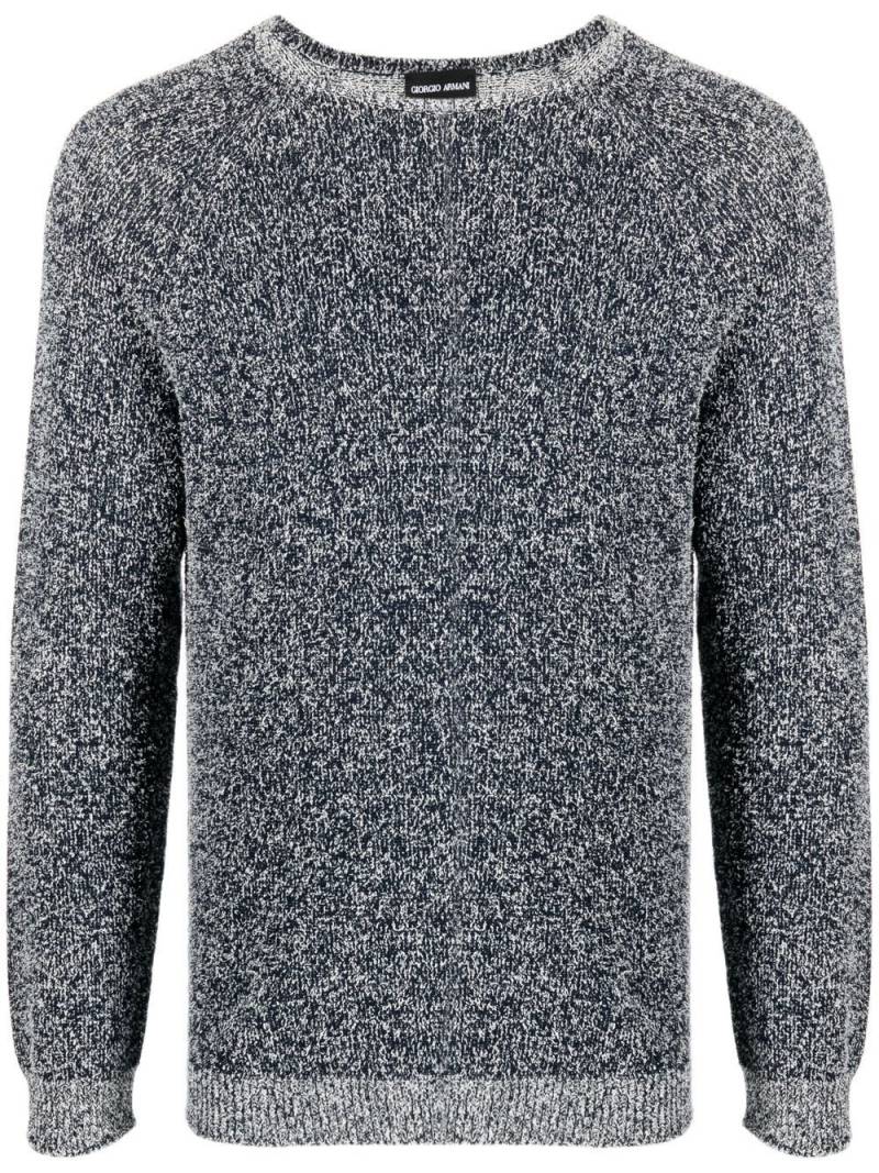 Giorgio Armani ribbed crew-neck jumper - Blue von Giorgio Armani