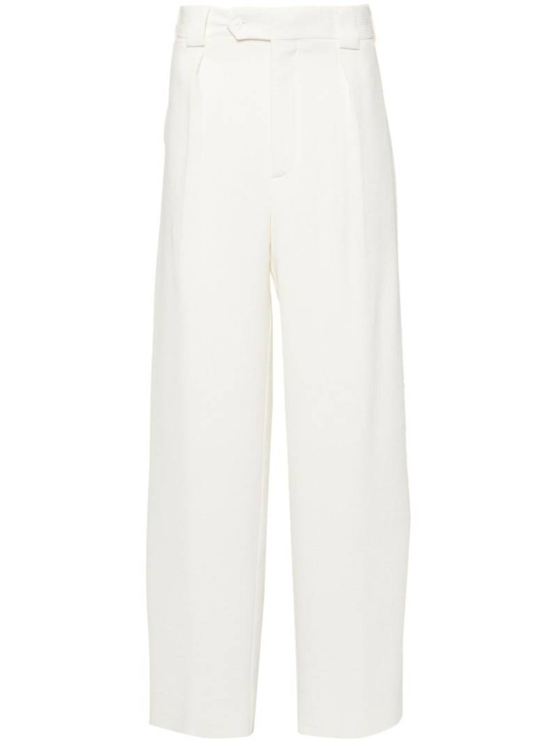 Giorgio Armani ribbed drop-crotch trousers - White von Giorgio Armani