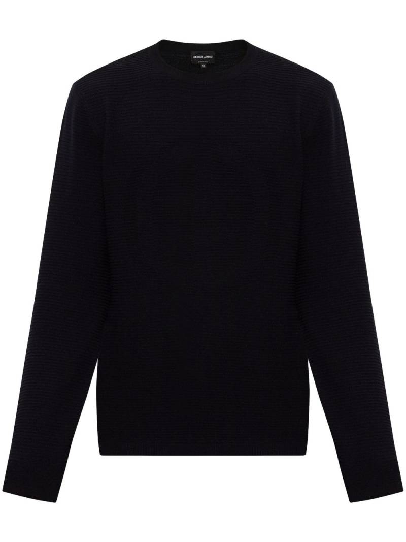 Giorgio Armani ribbed jumper - Blue von Giorgio Armani