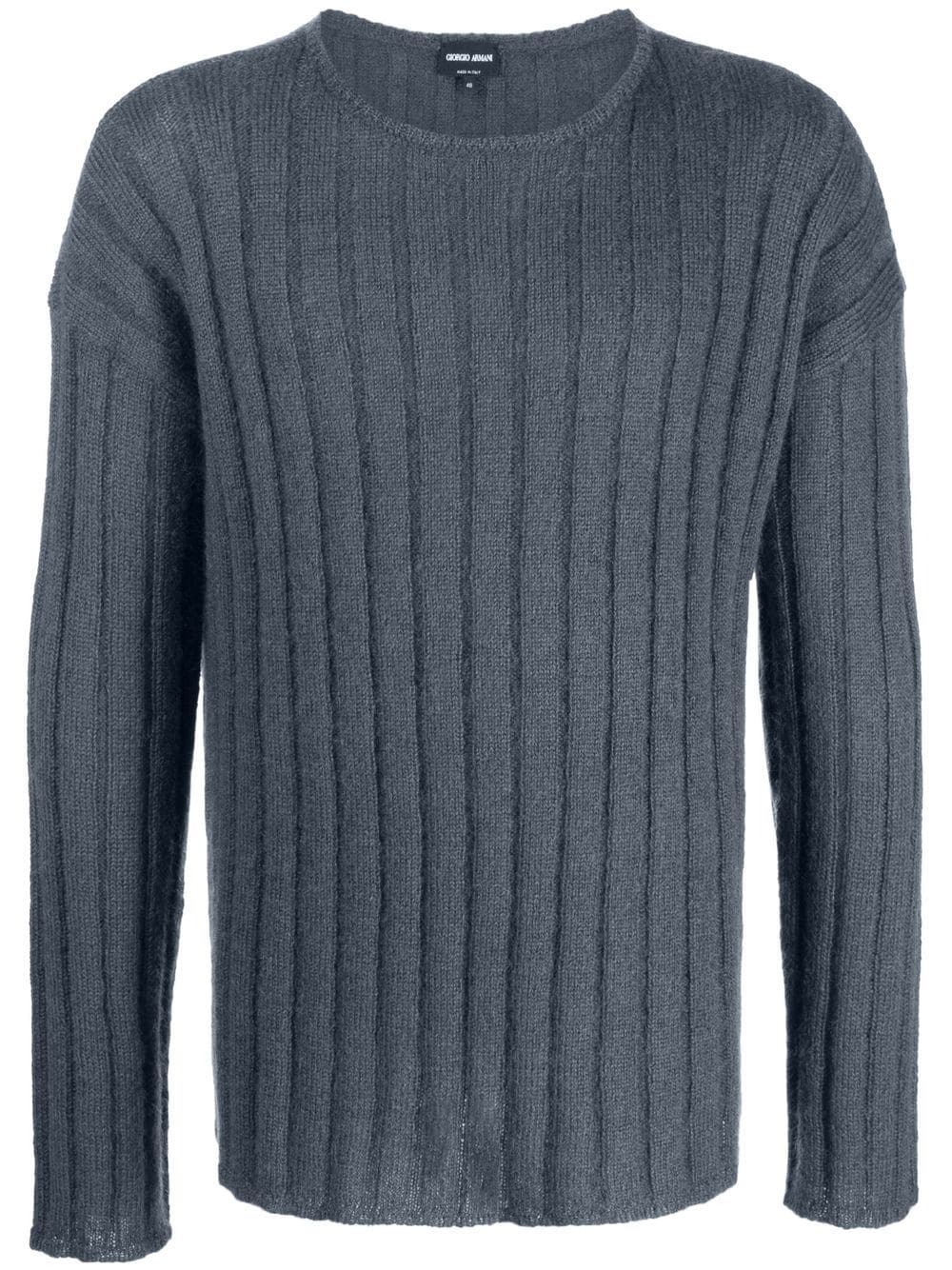 Giorgio Armani ribbed knit mohair-wool blend jumper - Blue von Giorgio Armani