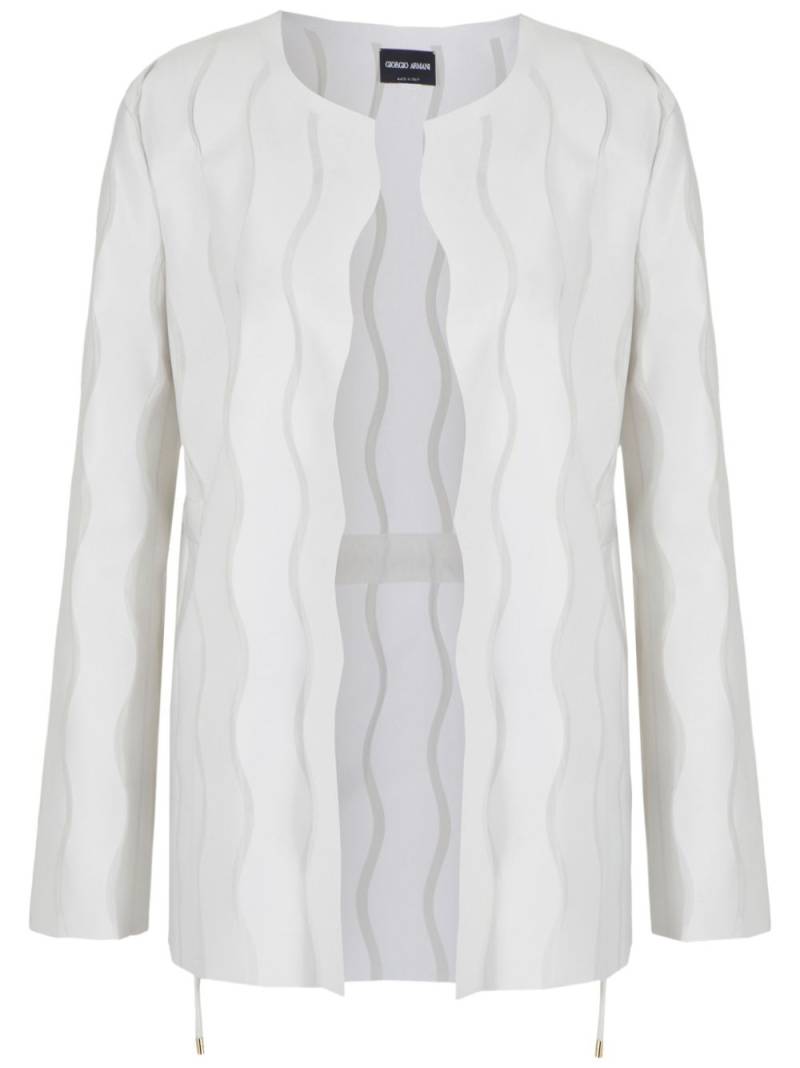 Giorgio Armani round-neck open-front jacket - Neutrals von Giorgio Armani