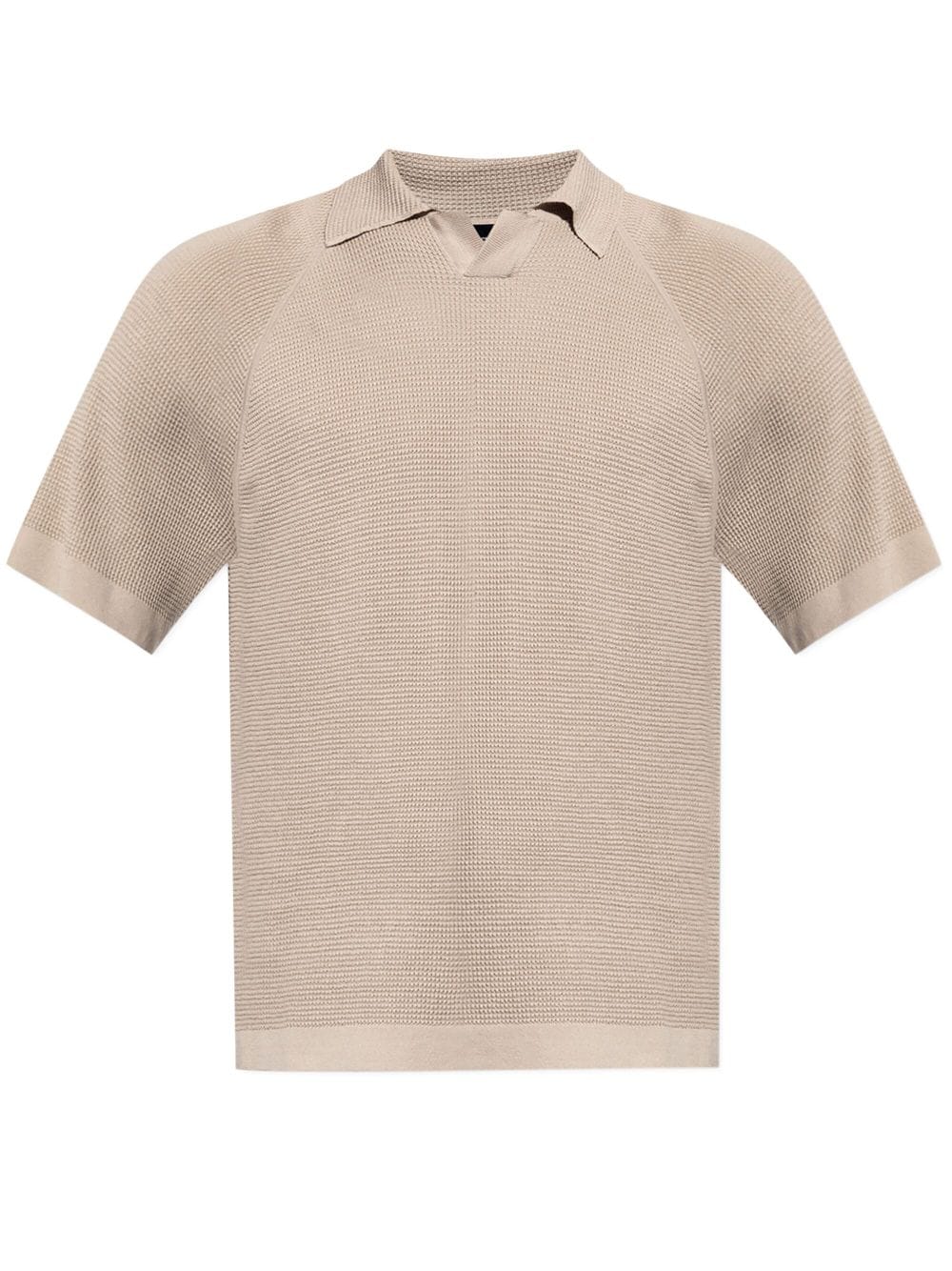 Giorgio Armani short-sleeve pointelle-knit polo shirt - Neutrals von Giorgio Armani