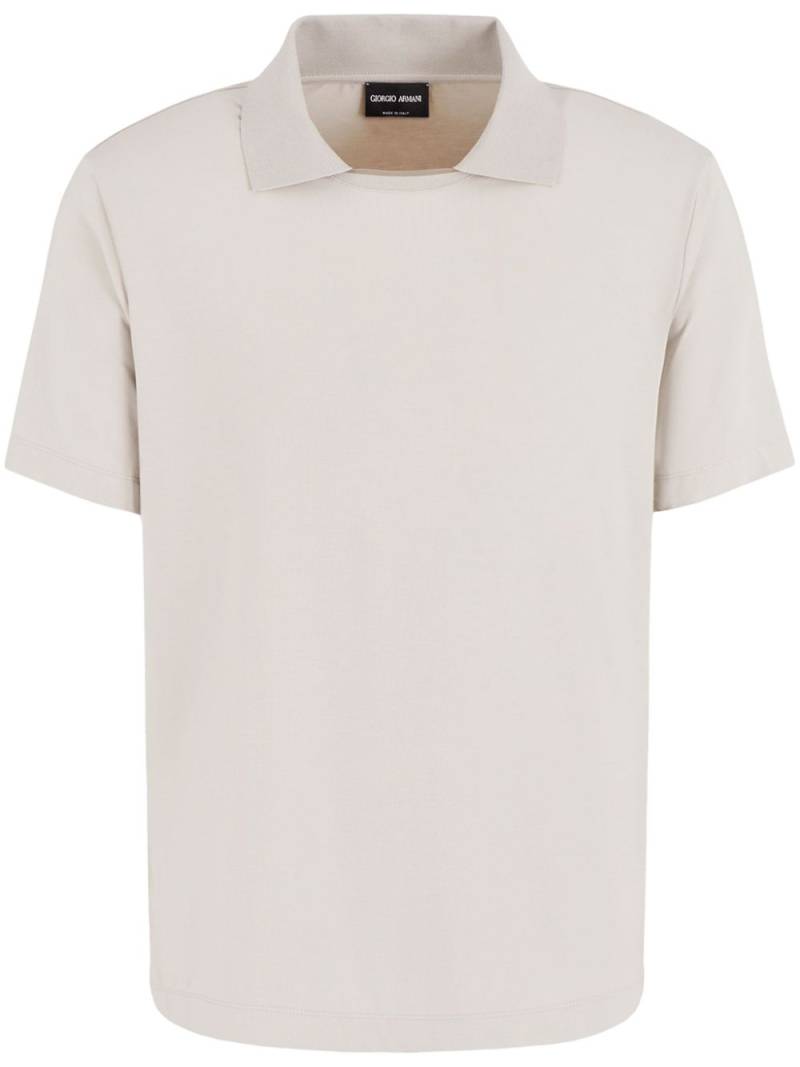 Giorgio Armani short-sleeved lightweight polo shirt - Neutrals von Giorgio Armani