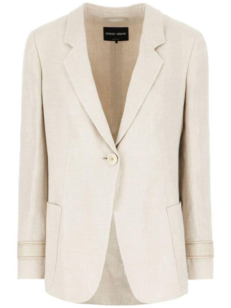 Giorgio Armani single-breasted blazer - Neutrals von Giorgio Armani