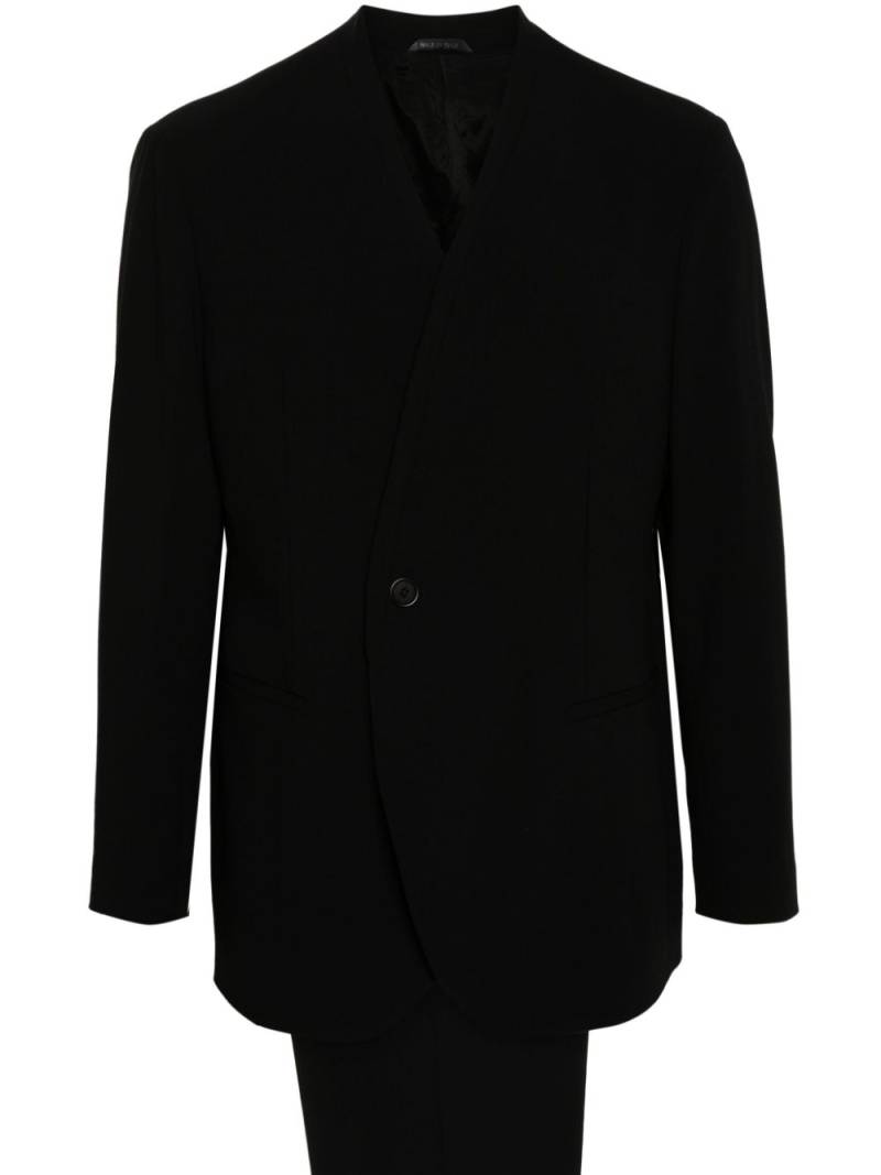 Giorgio Armani single-breasted virgin wool suit - Black von Giorgio Armani