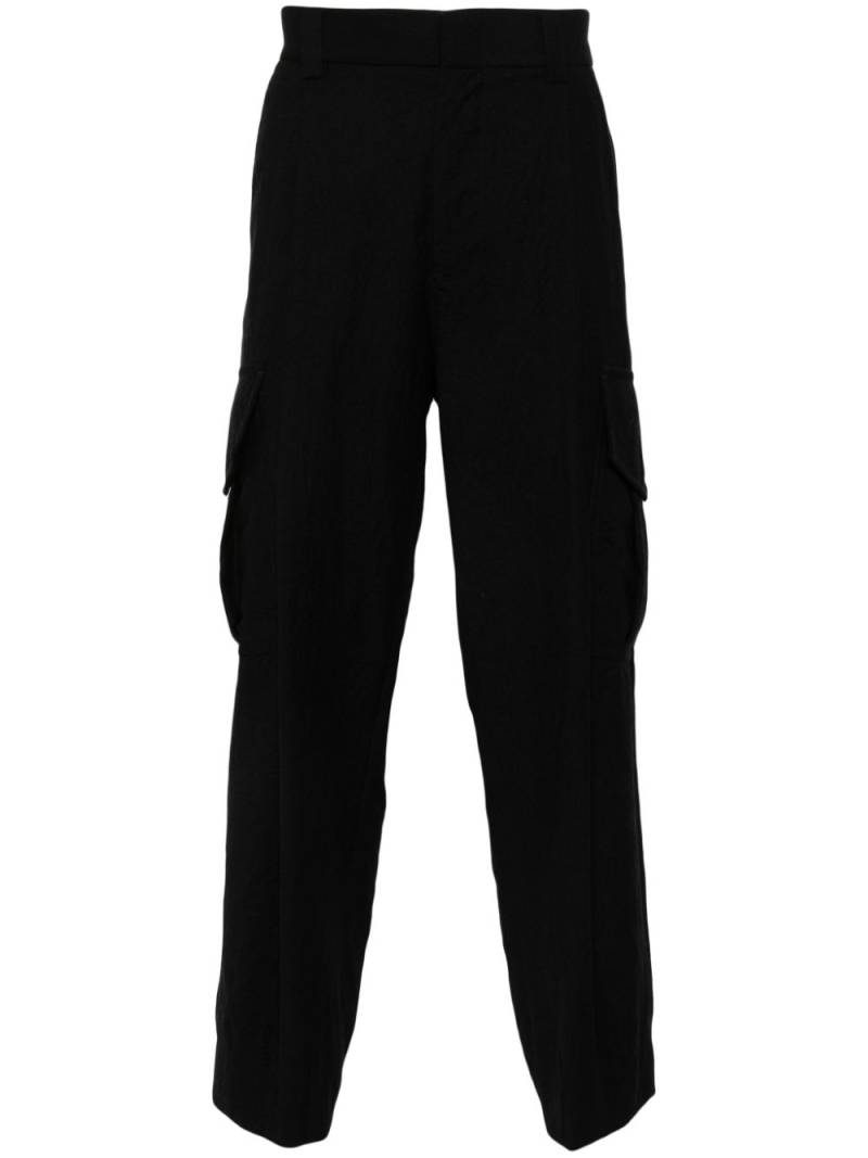 Giorgio Armani single-pleat crinkle cargo trousers - Black von Giorgio Armani