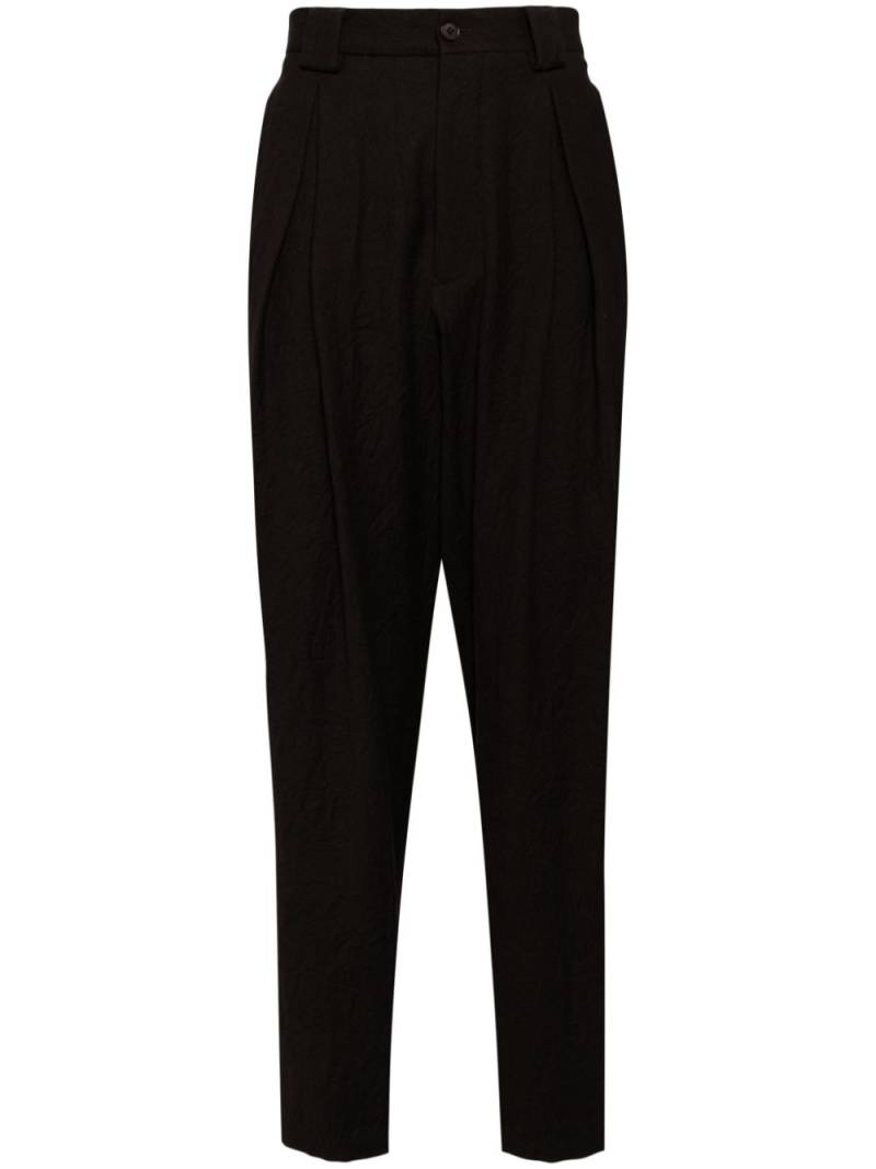 Giorgio Armani single-pleat flannel trousers - Brown von Giorgio Armani