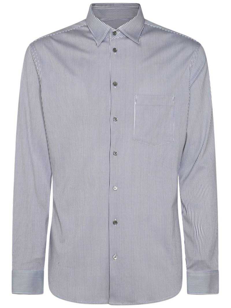 Giorgio Armani striped cotton shirt - Blue von Giorgio Armani