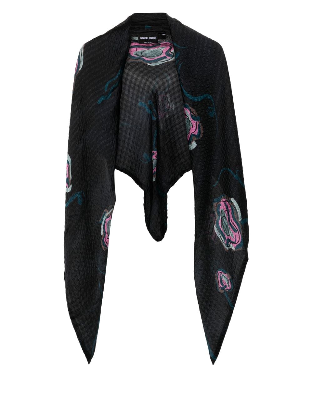 Giorgio Armani striped silk scarf - Black von Giorgio Armani