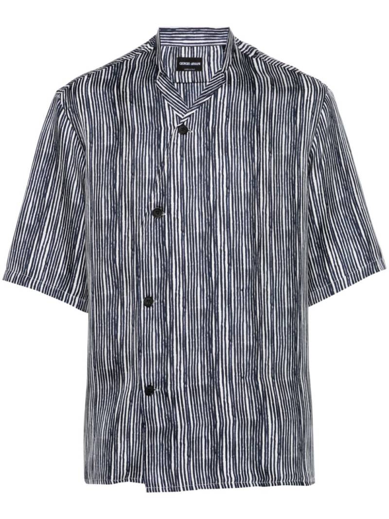 Giorgio Armani striped silk shirt - Blue von Giorgio Armani