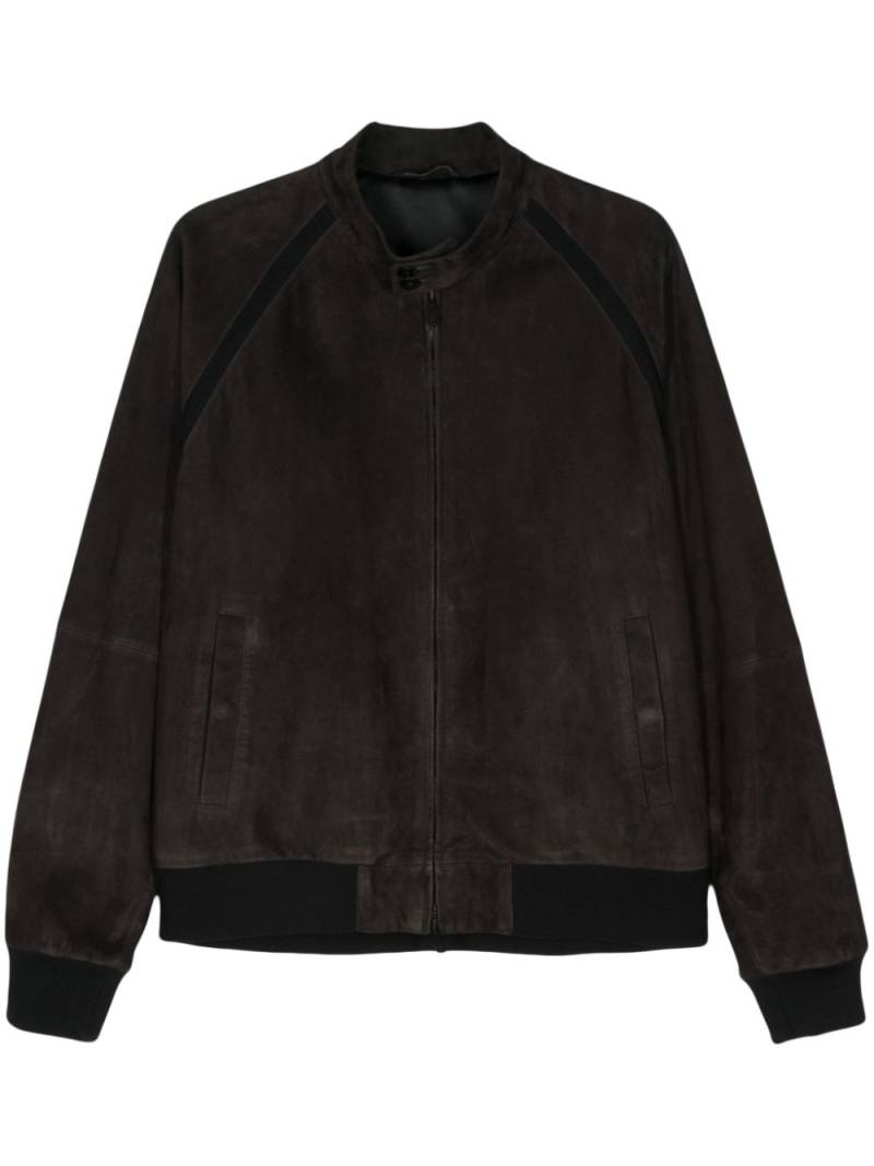 Giorgio Armani suede zipped jacket - Brown von Giorgio Armani