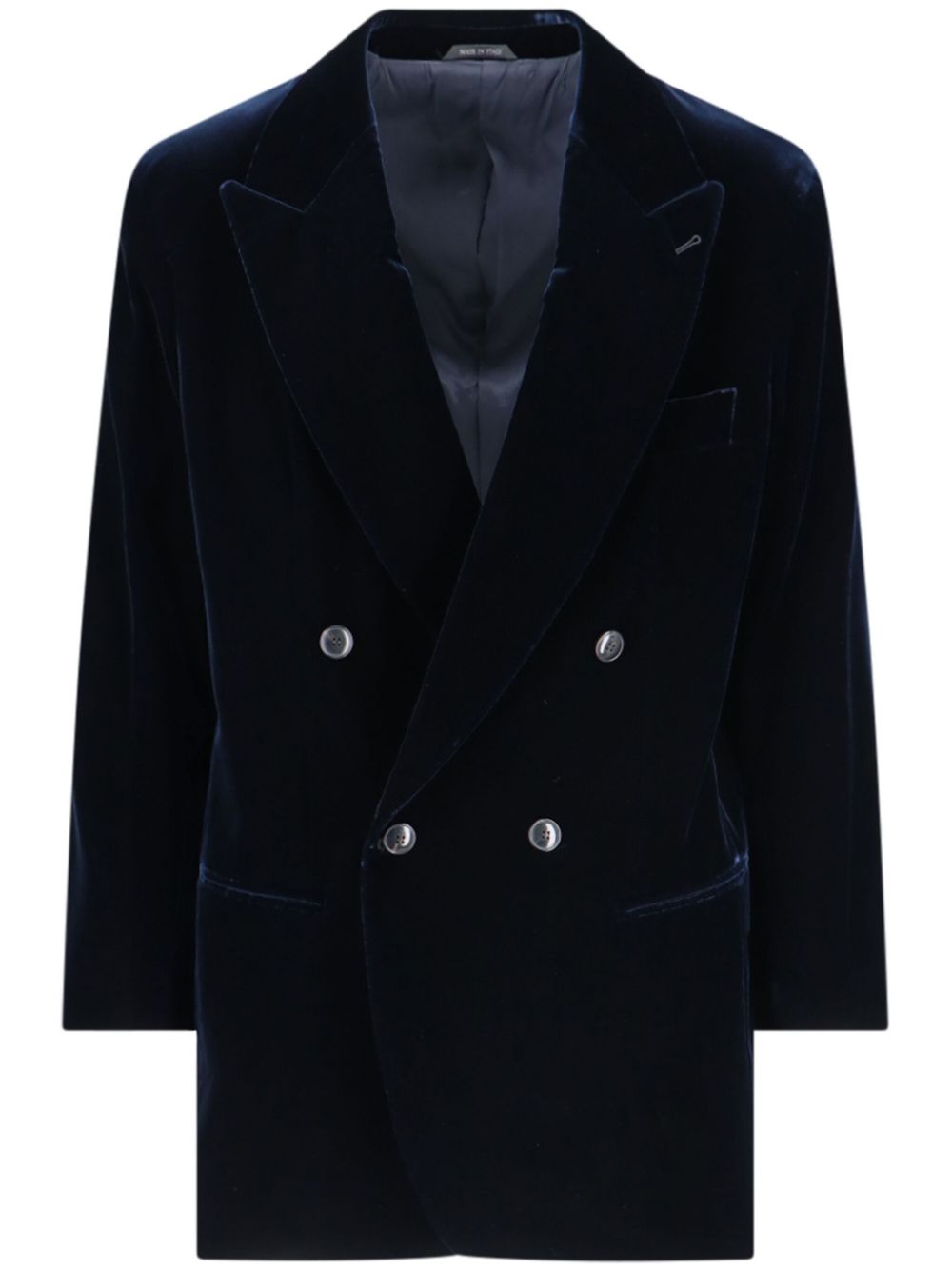 Giorgio Armani velvet-finish blazer - Blue von Giorgio Armani