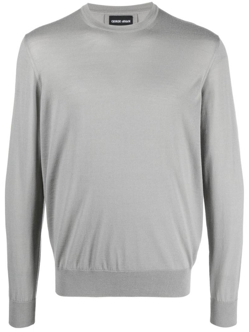 Giorgio Armani virgin-wool crew-neck jumper - Grey von Giorgio Armani