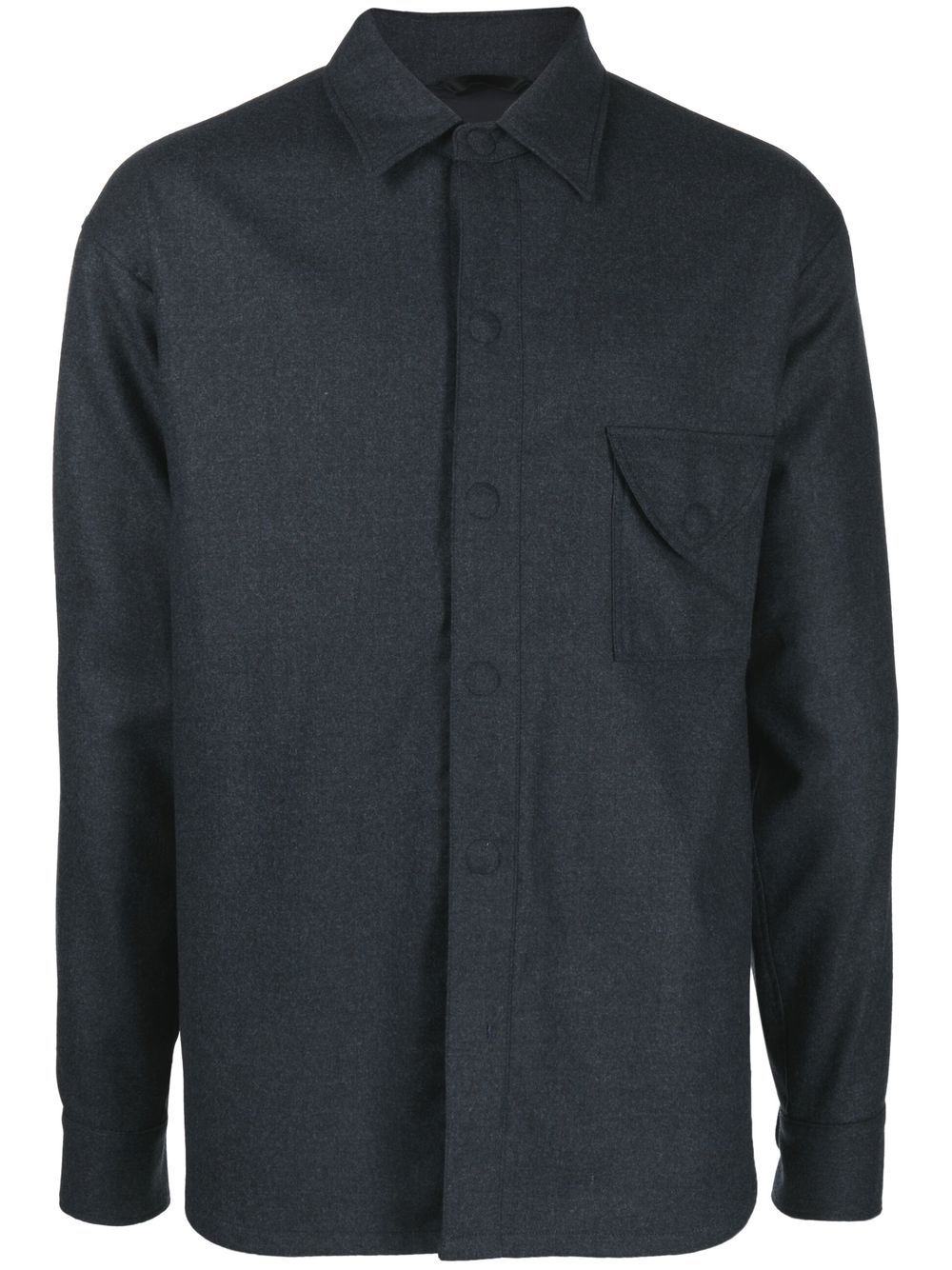 Giorgio Armani wool shirt jacket - Blue von Giorgio Armani