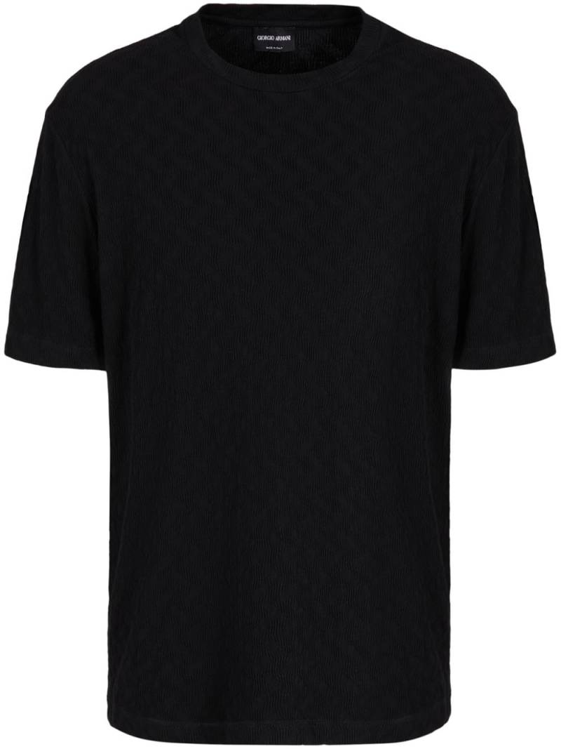 Giorgio Armani zigzag-pattern knitted T-shirt - Black von Giorgio Armani