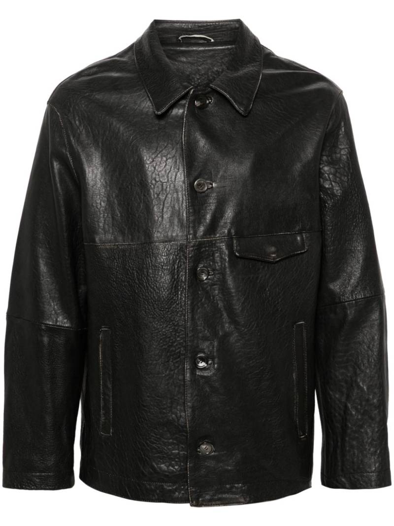 Giorgio Brato leather shirt jacket - Black von Giorgio Brato