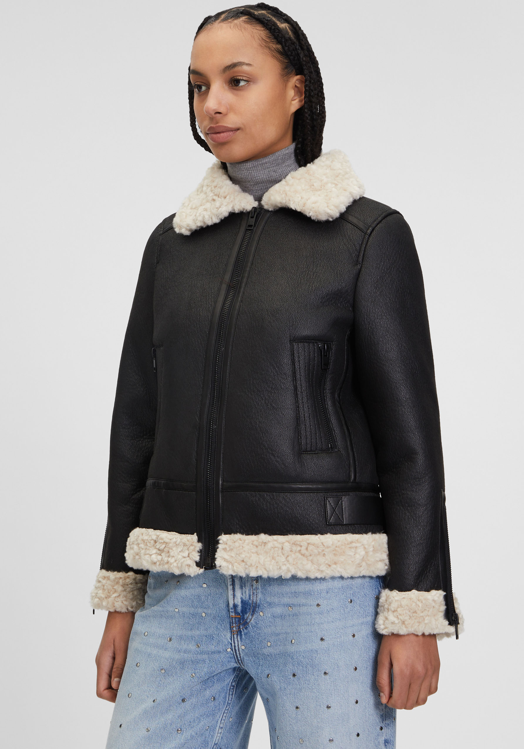 Mauritius Lederimitatjacke »C-039«, mit Fellimitat, Reissverschluss Mauritius Lederimitatjacke »C-039«, mit Fellimitat, Reissverschluss von Mauritius
