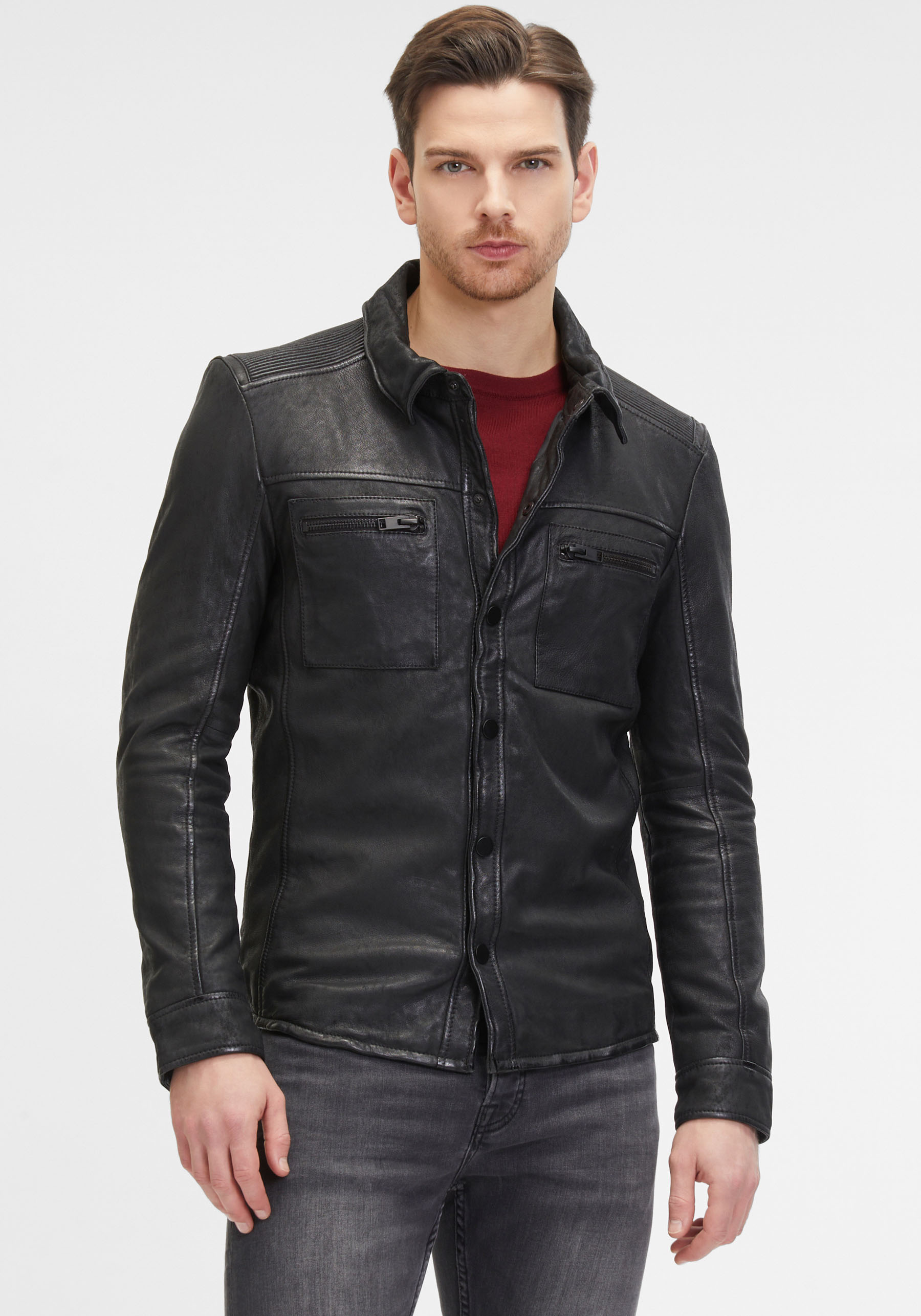 Mauritius Lederjacke »G2MImon SF«, mit Druckerleiste, Reissverschlusstaschen Mauritius Lederjacke »G2MImon SF«, mit Druckerleiste, Reissverschlusstaschen von Mauritius