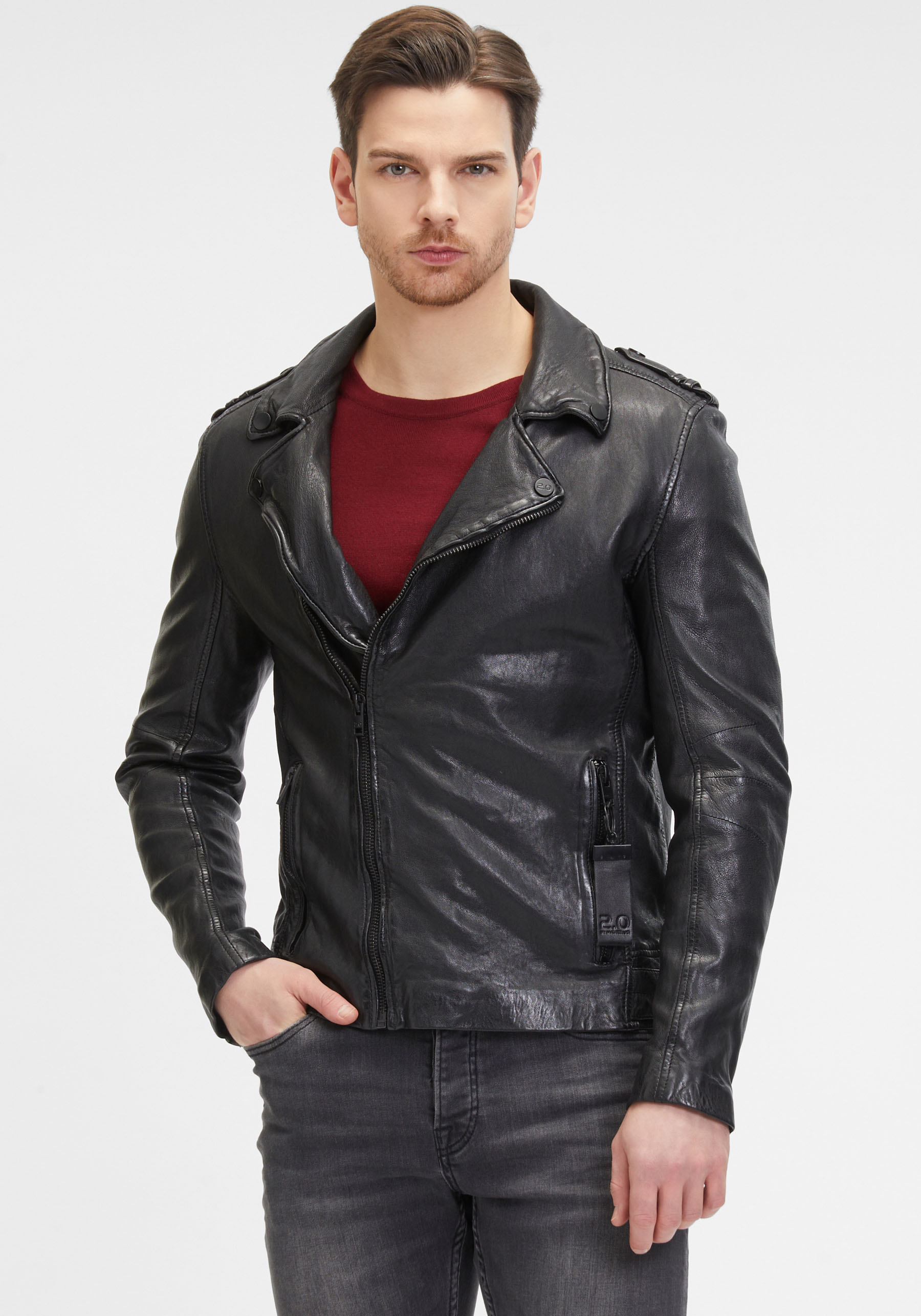 Mauritius Lederjacke »G2MRotys SF«, mit asymetrischem Reissverschluss, Reverskragen Mauritius Lederjacke »G2MRotys SF«, mit asymetrischem Reissverschluss, Reverskragen von Mauritius