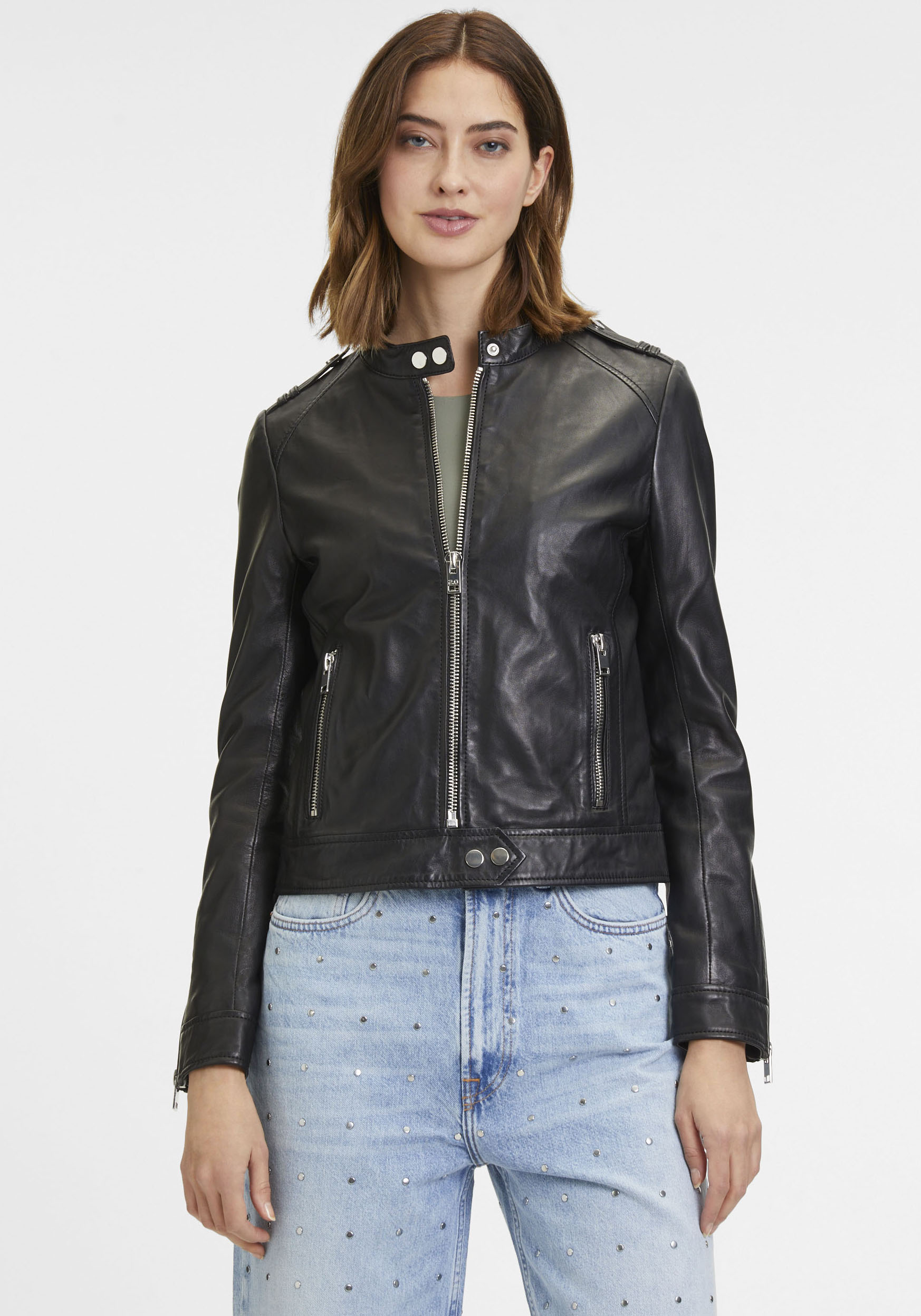 Mauritius Lederjacke »G2WFyana SF«, mit Reissverschluss, Stehkragen Mauritius Lederjacke »G2WFyana SF«, mit Reissverschluss, Stehkragen von Mauritius