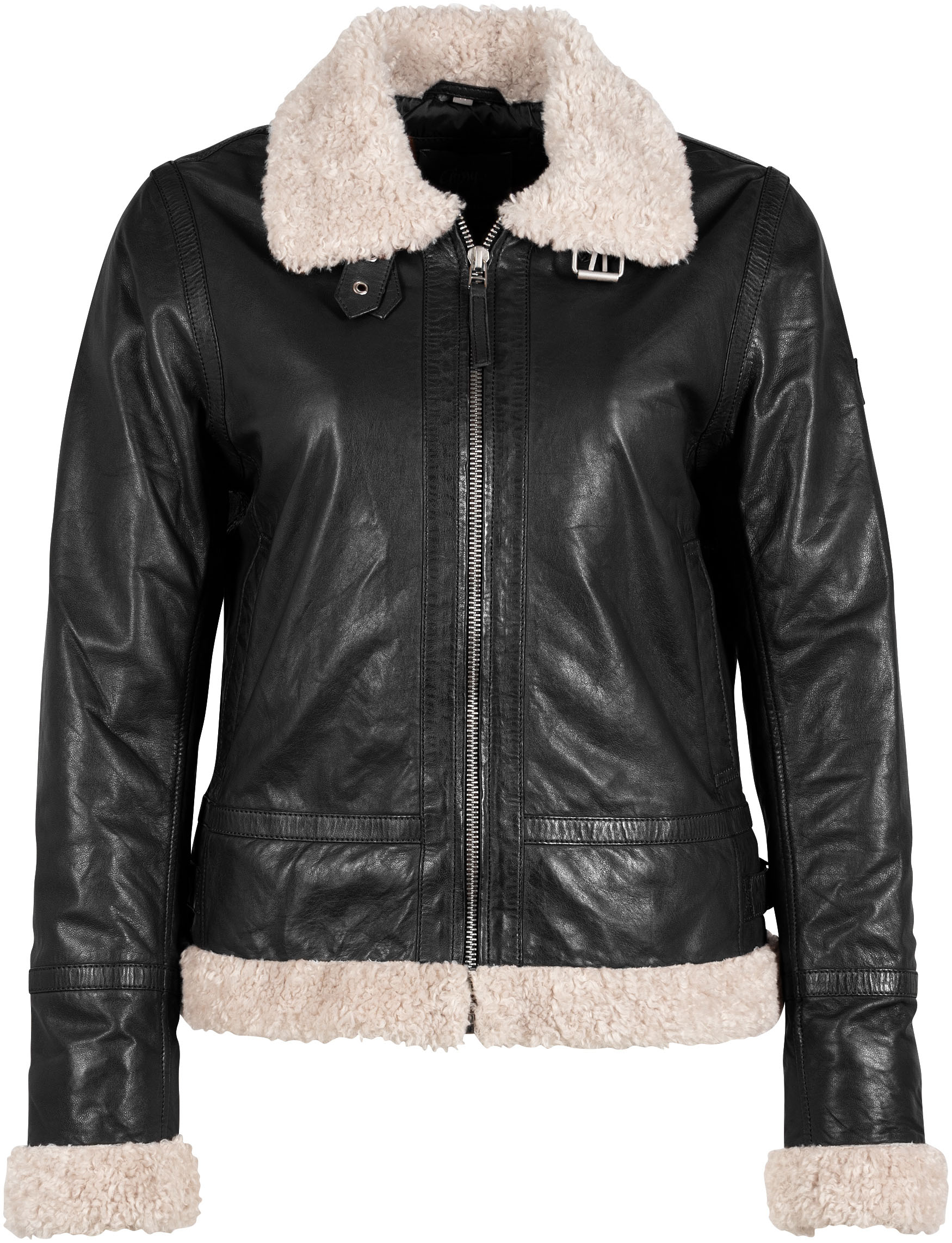 Gipsy Lederjacke »GWPhilina«, mit Fellimitat, Reissverschluss, Schnallen von Gipsy