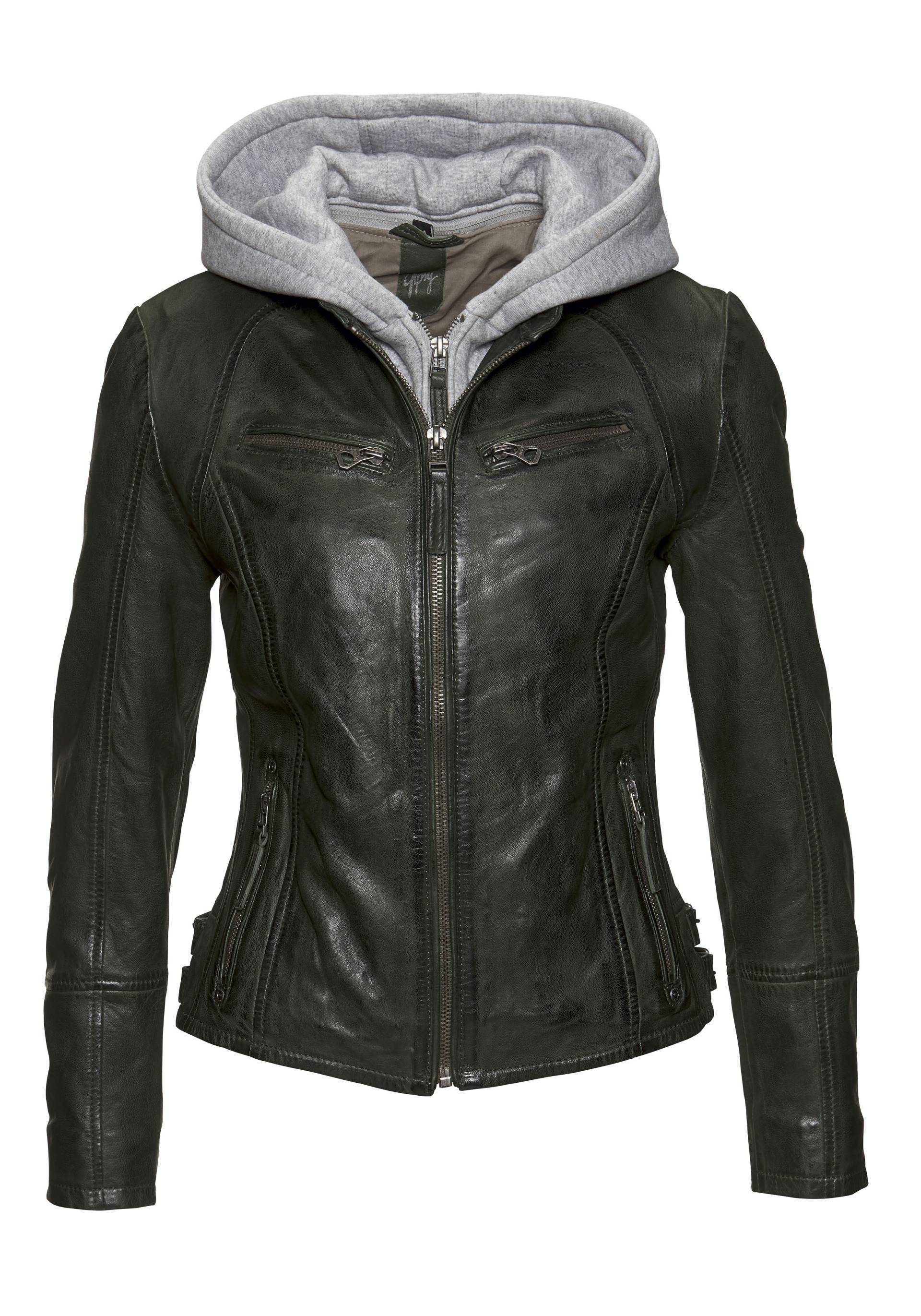 Mauritius Lederjacke »NOLA«, mit Kapuze, Two-in-One Style - mit abnehmbarer Jersey-Kapuze Mauritius Lederjacke »NOLA«, mit Kapuze, Two-in-One Style - mit abnehmbarer Jersey-Kapuze von Mauritius