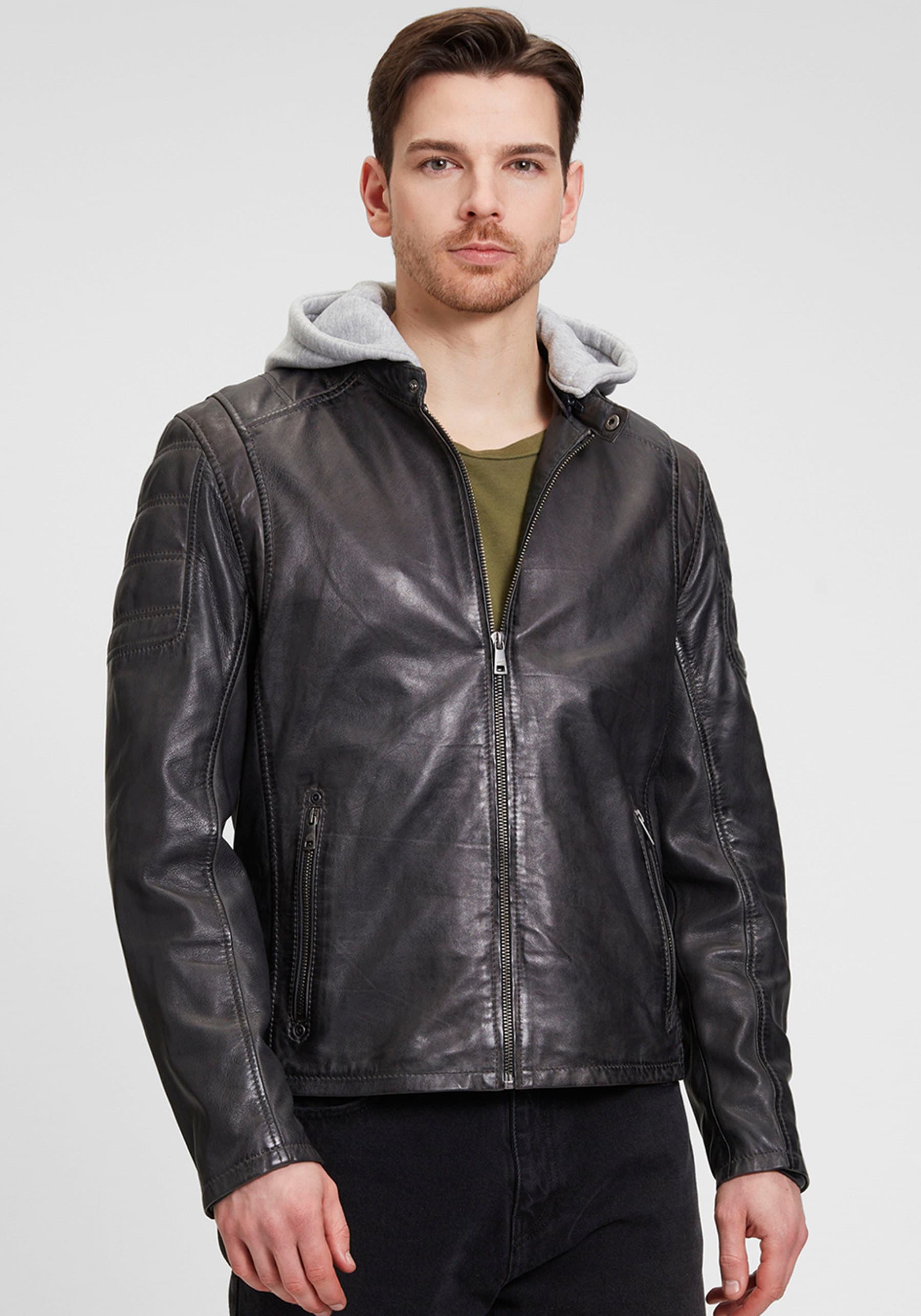 Mauritius Lederjacke »Rylo LAKEV«, mit Kapuze, mit Kapuze, Reissverschluss, Reissverschlusstaschen Mauritius Lederjacke »Rylo LAKEV«, mit Kapuze, mit Kapuze, Reissverschluss, Reissverschlusstaschen von Mauritius