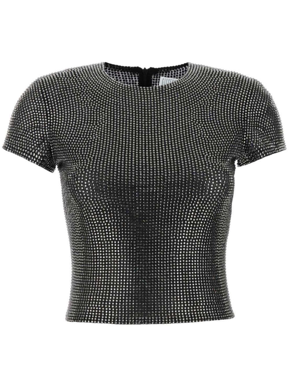 Giuseppe Di Morabito Embellished stretch mesh t-shirt - Black von Giuseppe Di Morabito