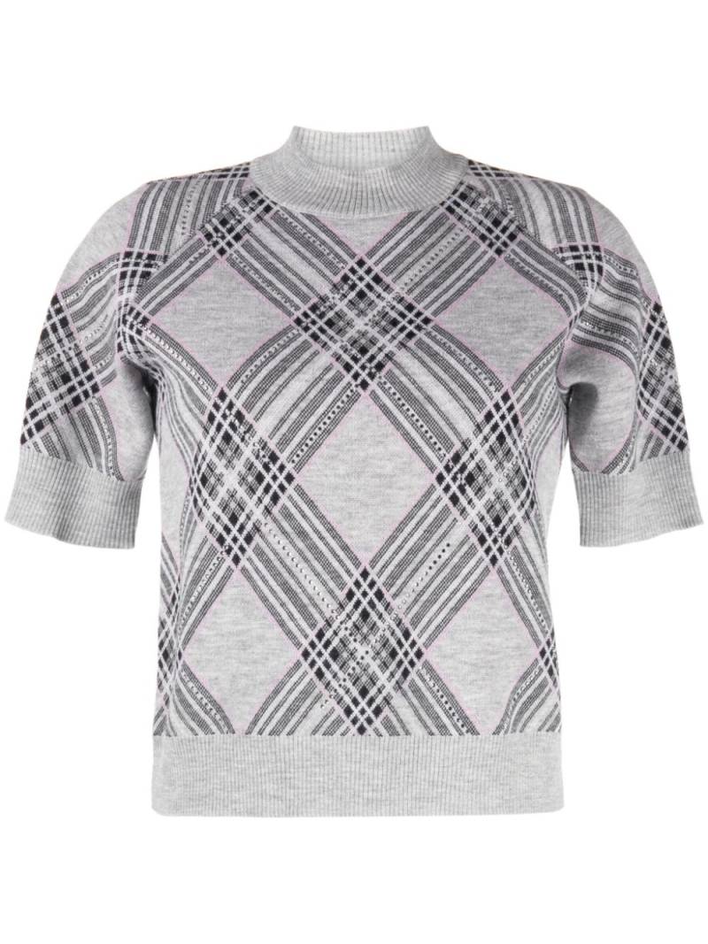 Giuseppe Di Morabito argyle intarsia-knit merino wool jumper - Grey von Giuseppe Di Morabito