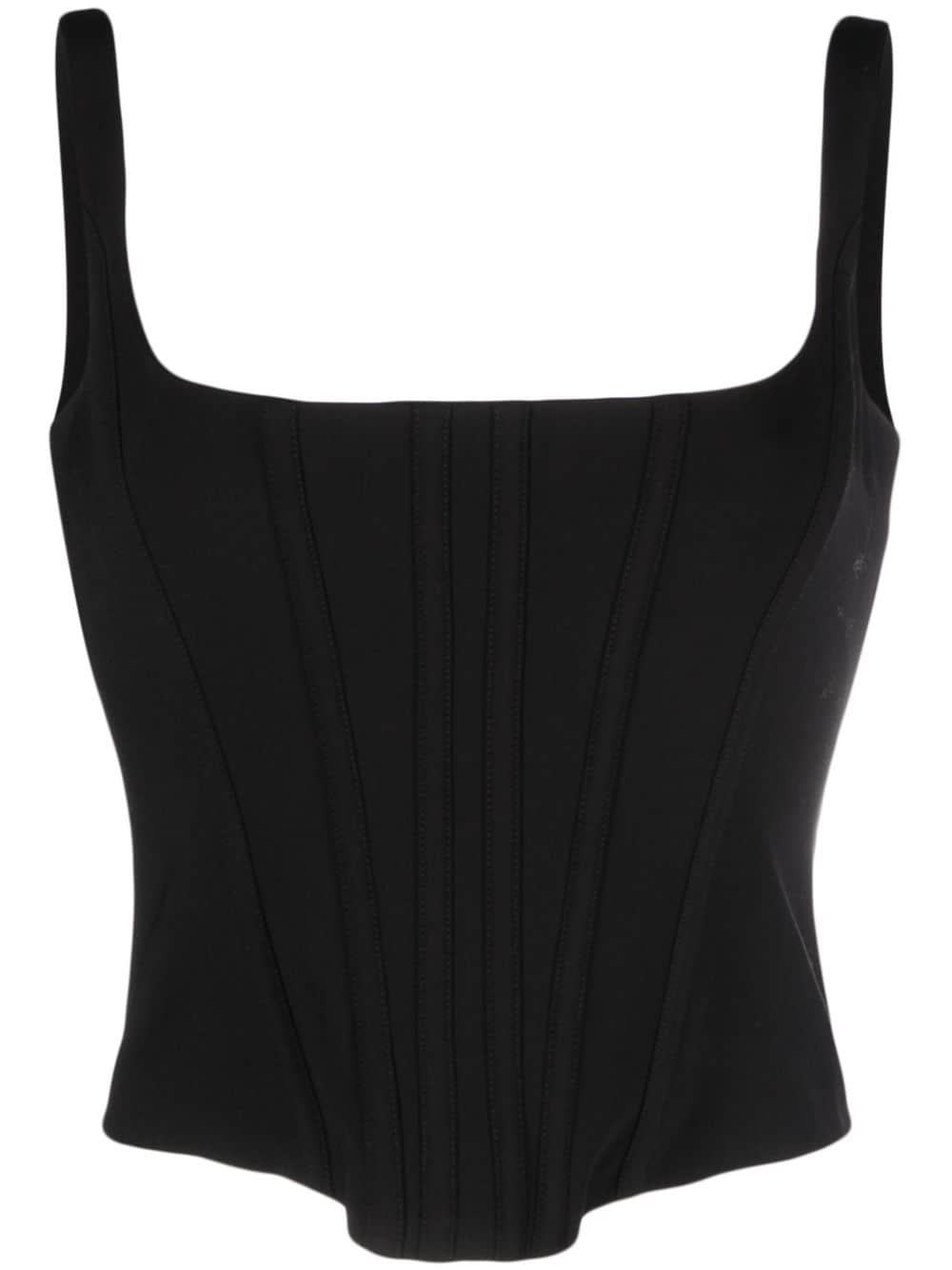 Giuseppe Di Morabito bonded wool-blend corset top - Black von Giuseppe Di Morabito