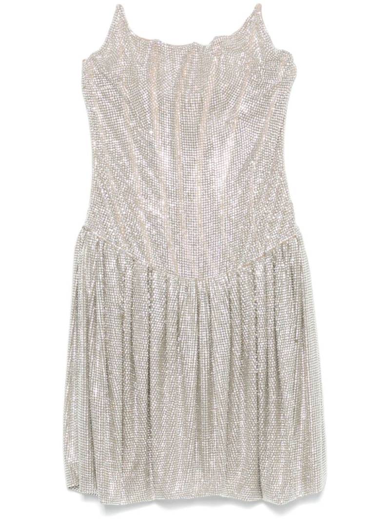 Giuseppe Di Morabito bustier-style crystal-embellished mini dress - Grey von Giuseppe Di Morabito