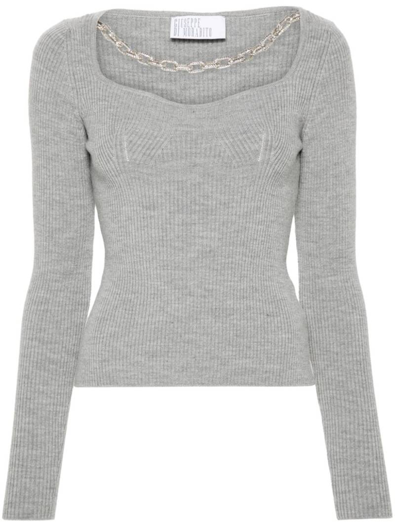 Giuseppe Di Morabito chain-detail sweater - Grey von Giuseppe Di Morabito