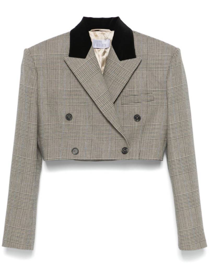 Giuseppe Di Morabito checked cropped blazer - Brown von Giuseppe Di Morabito