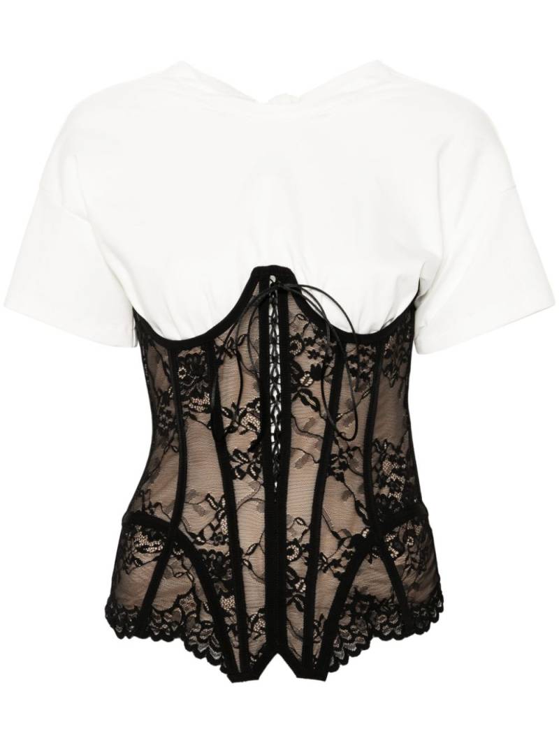 Giuseppe Di Morabito corset-detail T-shirt - White von Giuseppe Di Morabito