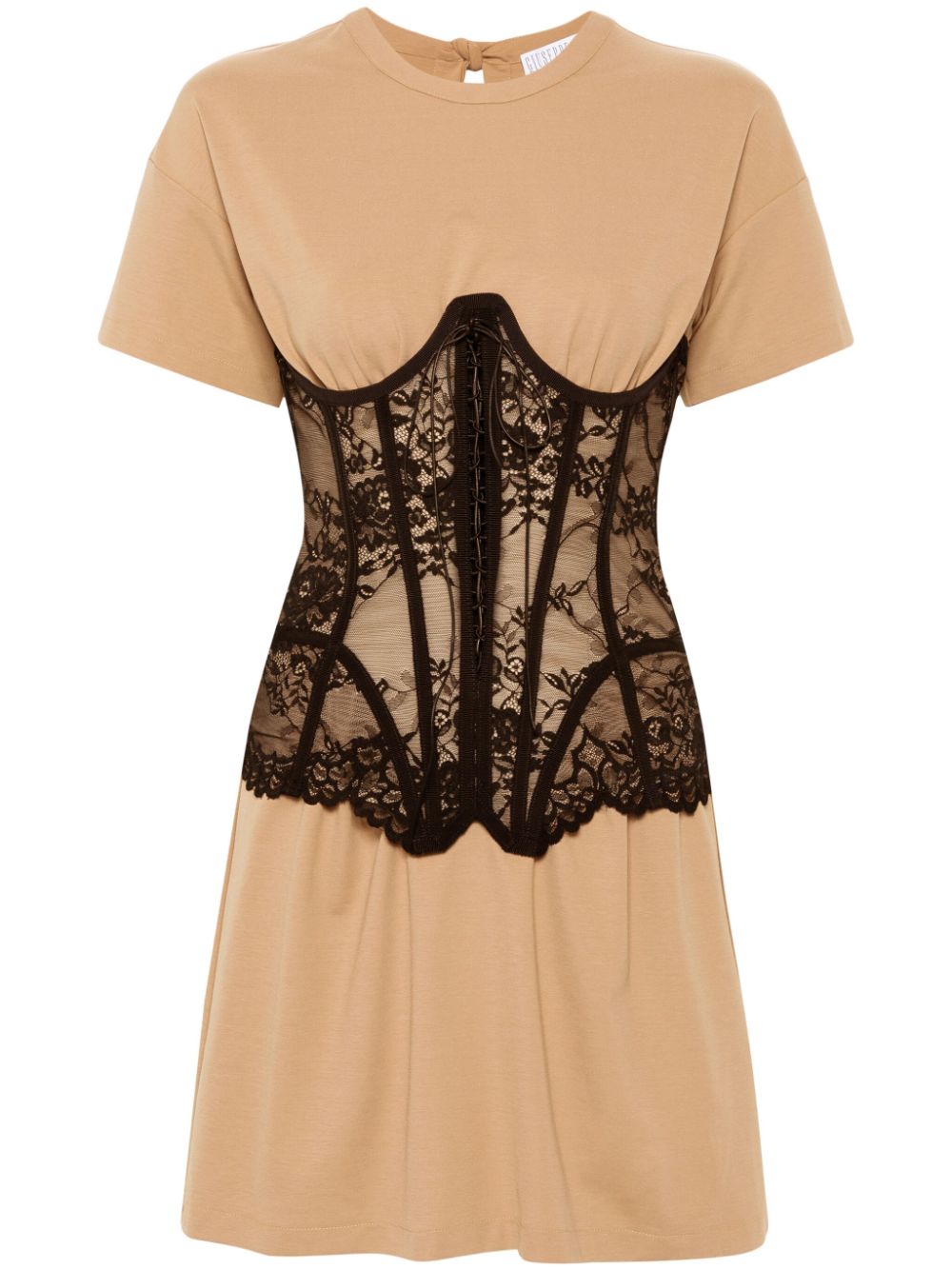 Giuseppe Di Morabito corset-detail T-shirt dress - Neutrals von Giuseppe Di Morabito