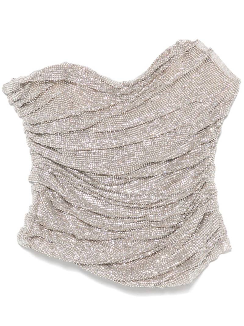 Giuseppe Di Morabito crystal-embellished asymmetric crop top - Silver von Giuseppe Di Morabito