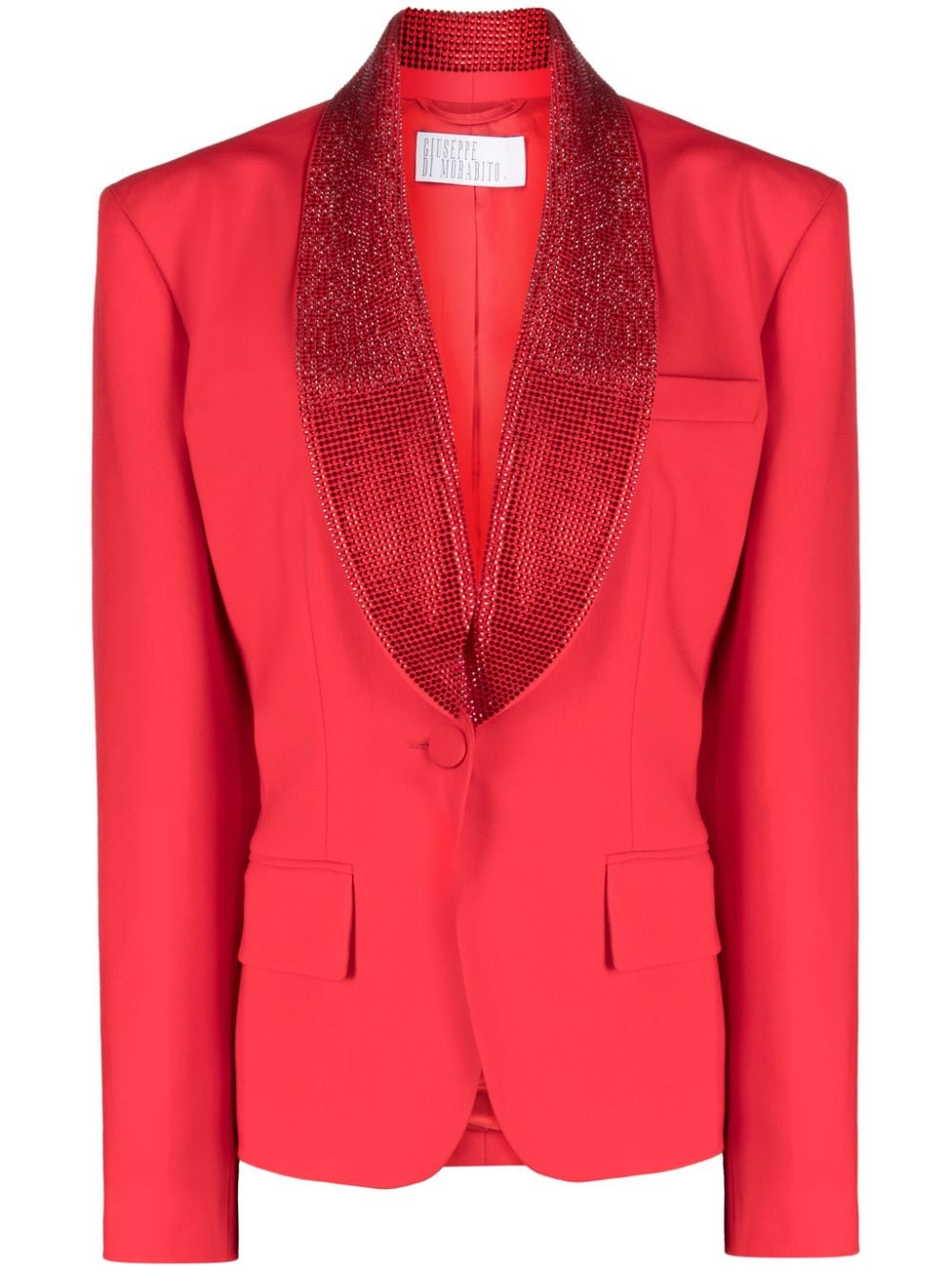 Giuseppe Di Morabito crystal-embellished lapel blazer - Red von Giuseppe Di Morabito